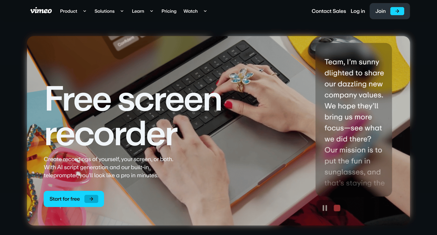 Vimeo - Free Online Screen & Webcam Recorder screen