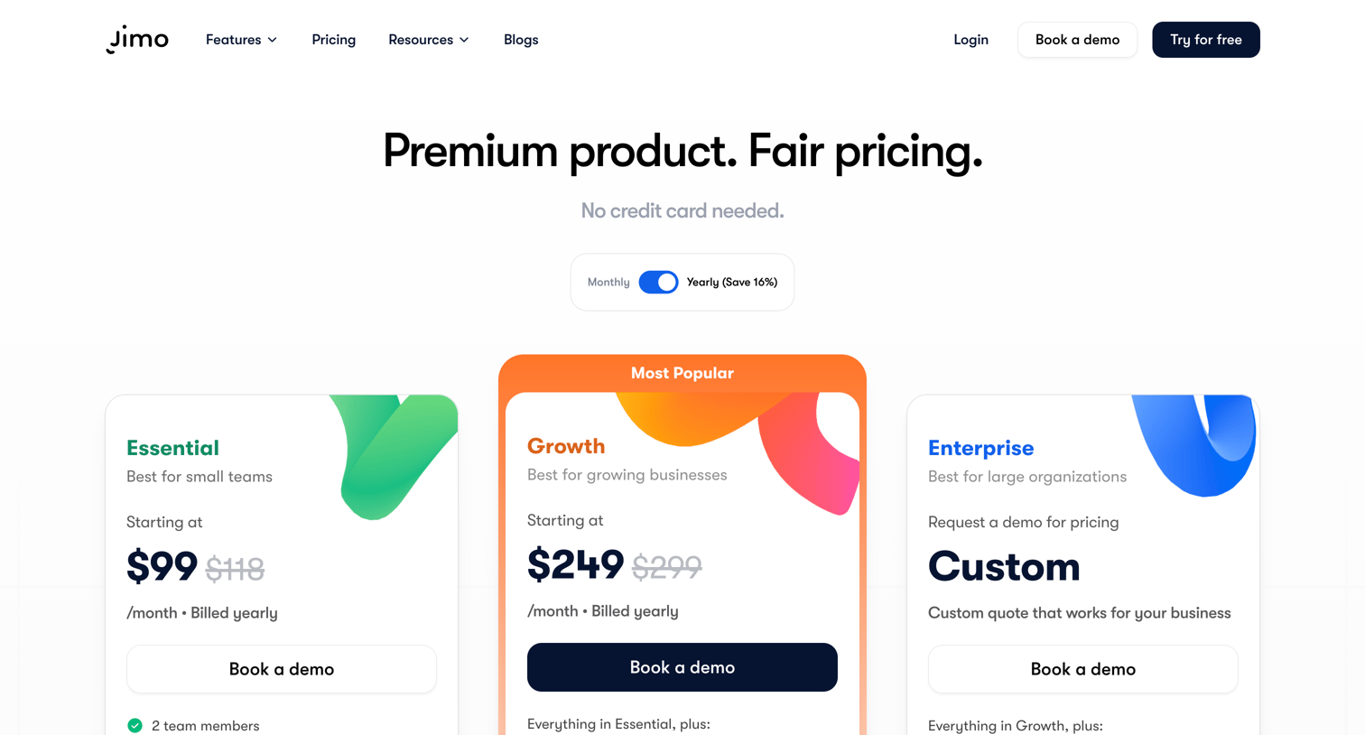 Jimo - Pricing | Jimo screen