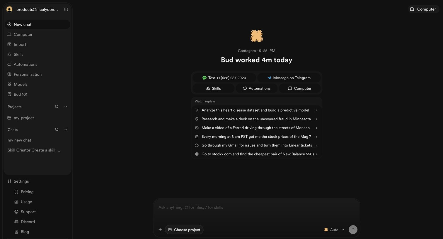 Bud - Bud - Your AI Worker screen