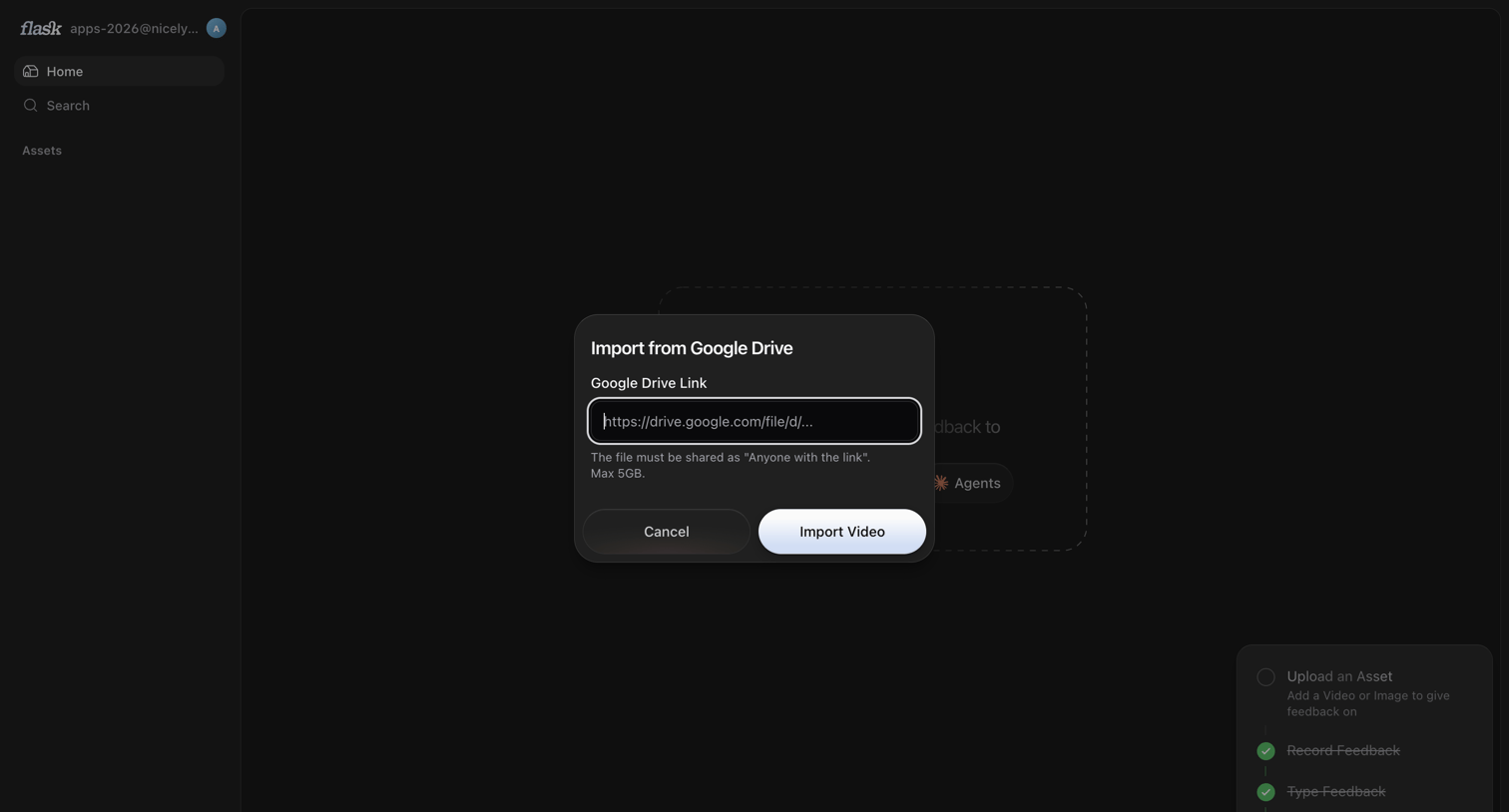 Flask screen
