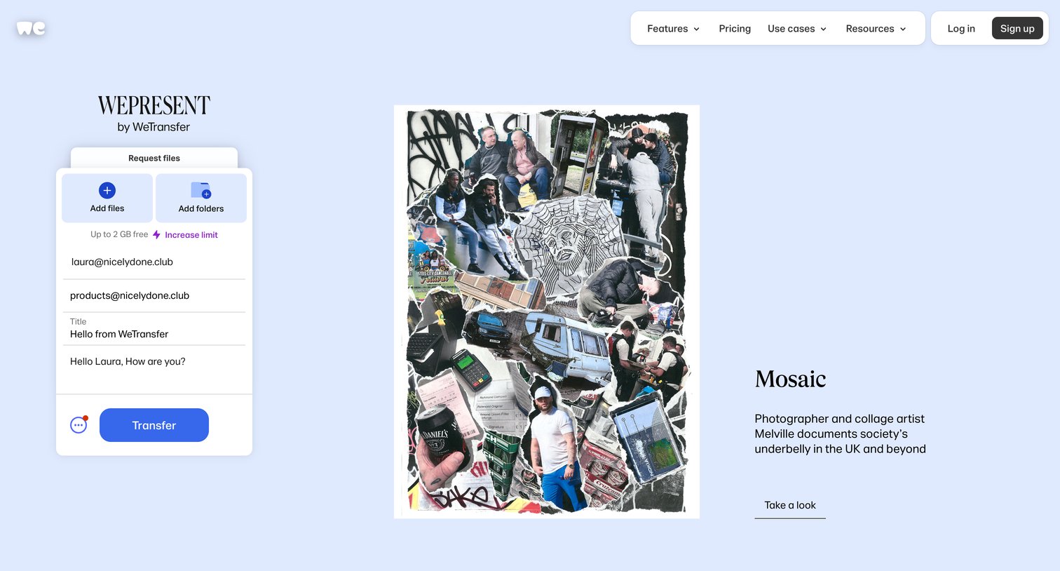 WeTransfer - WeTransfer | Send Large Files Fast screen