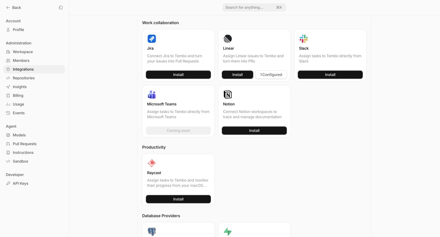 Integrations — Tembo from Tembo