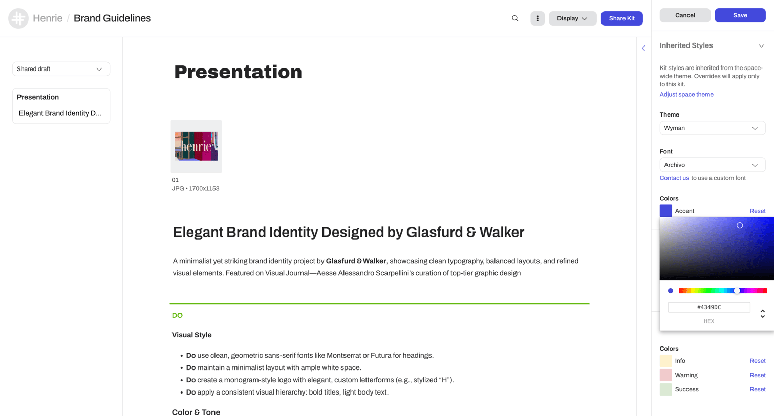 Lingo - Brand Guidelines: Presentation screen