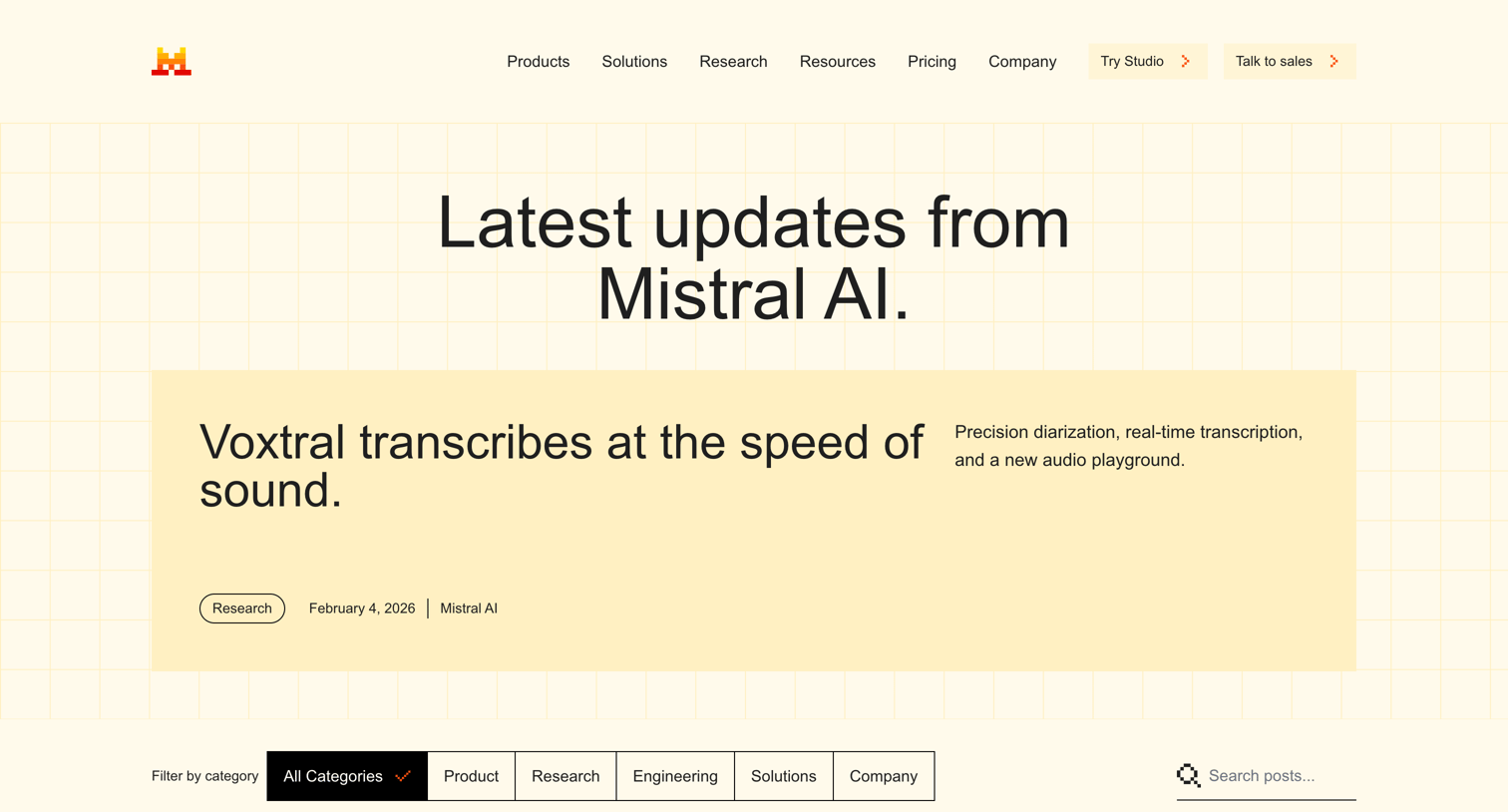 Mistral - Latest news Mistral AI screen
