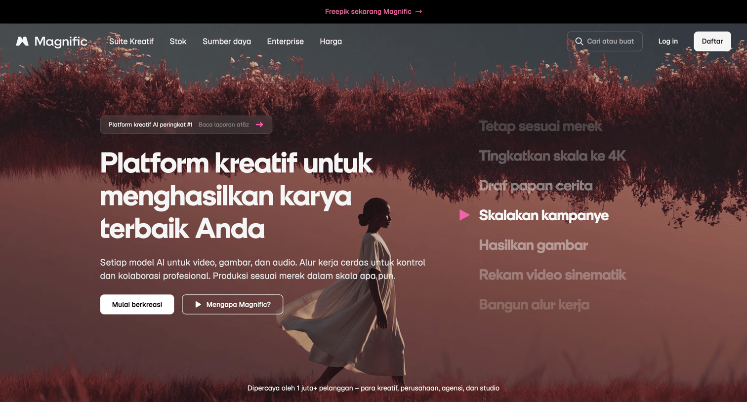 Magnific - Magnific (sebelumnya Freepik) | Platform Kreatif AI screen