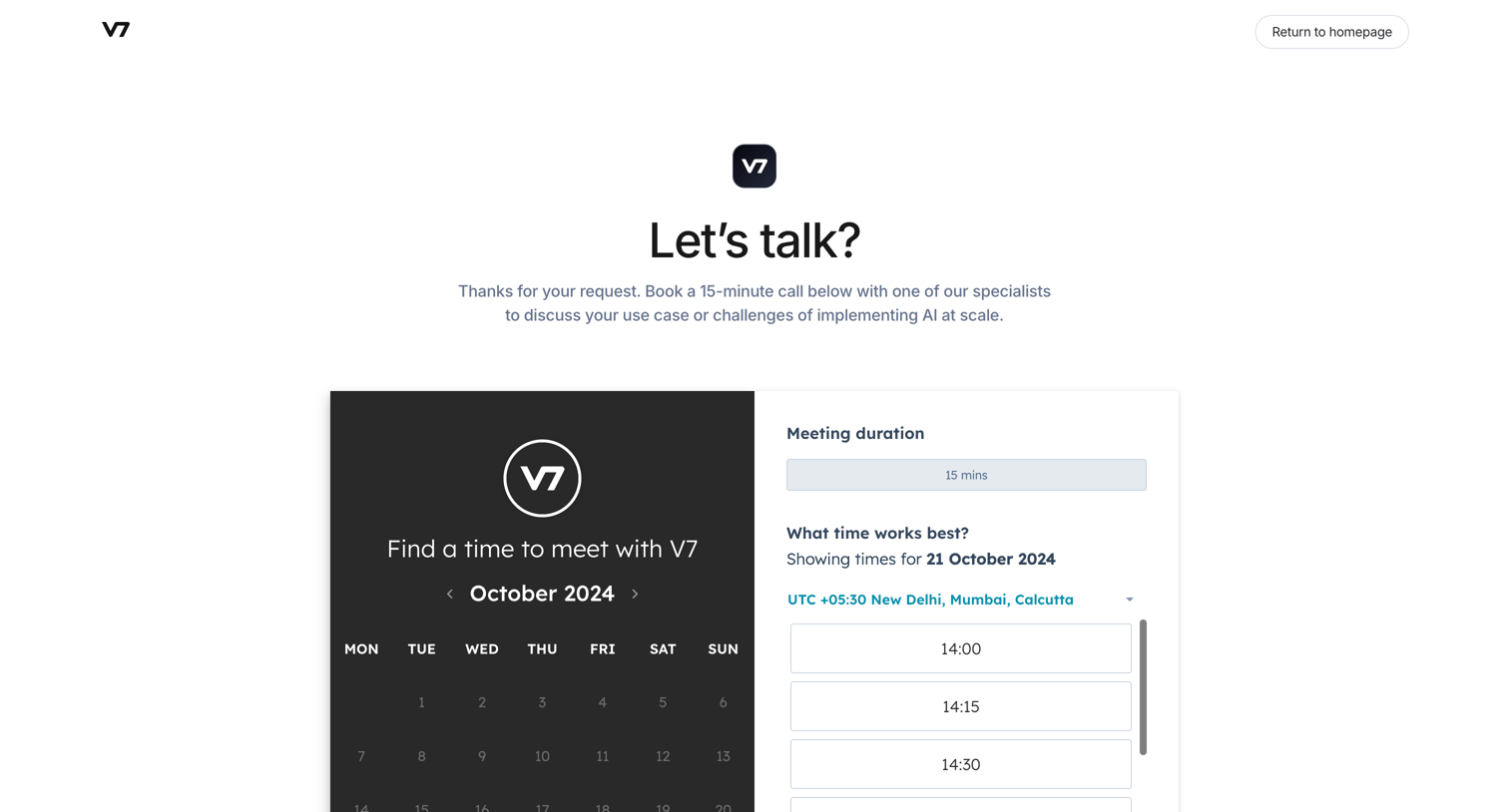 V7 - Schedule a call screen