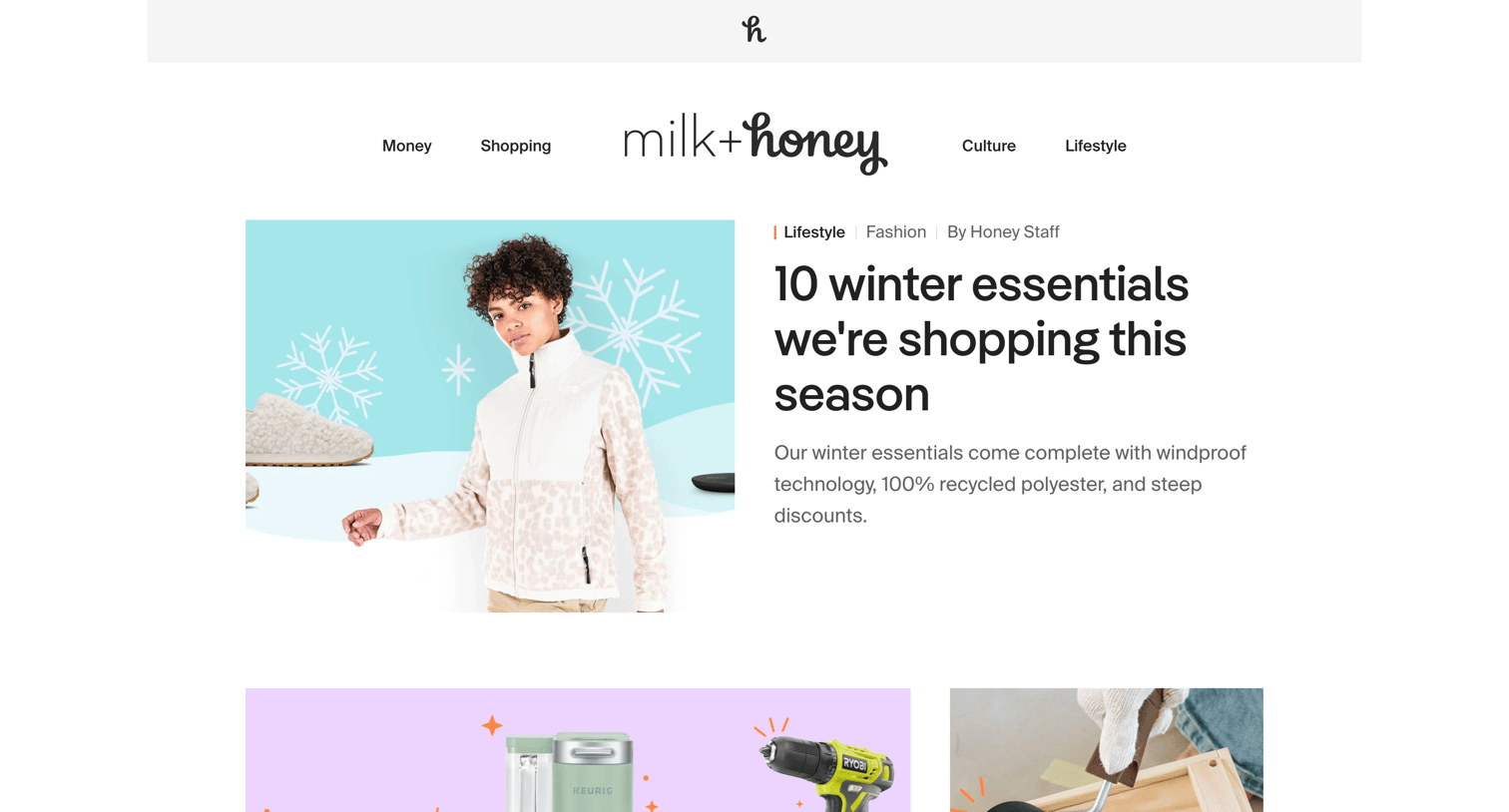 Honey - Milk + Honey screen