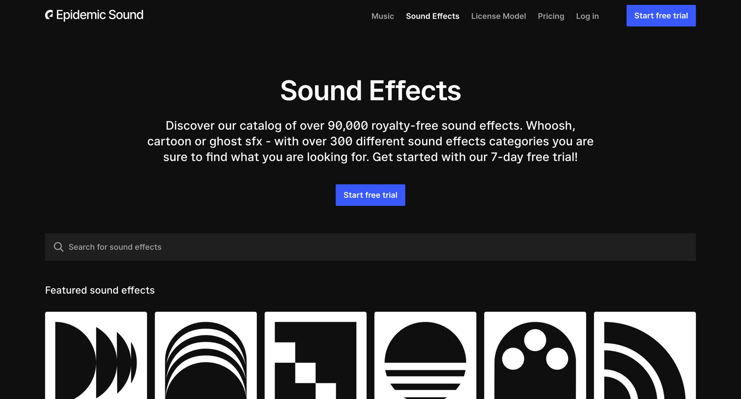 Epidemic Sound - Sound Effects | Unlimited Royalty-Free Downloads  90,000+  Epidemi screen