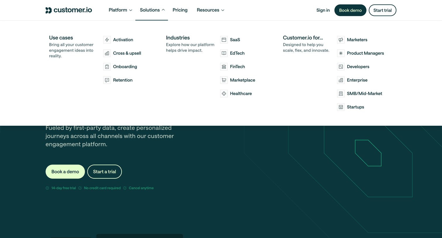Customer.io - Customer.io Platform Automation, Data, Content Creation screen