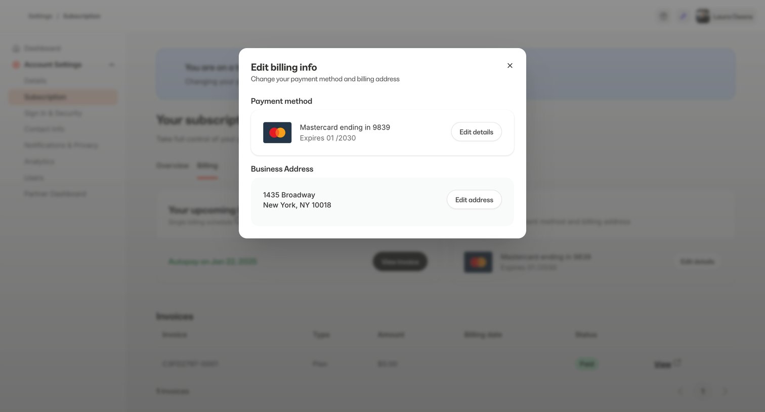 Kajabi - Kajabi - adminsettingssubscriptions screen