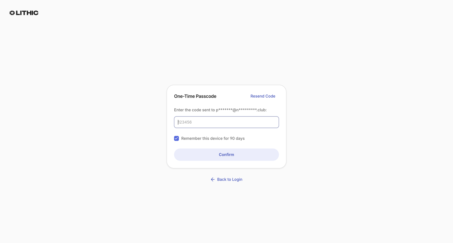 Lithic - Lithic - Login screen