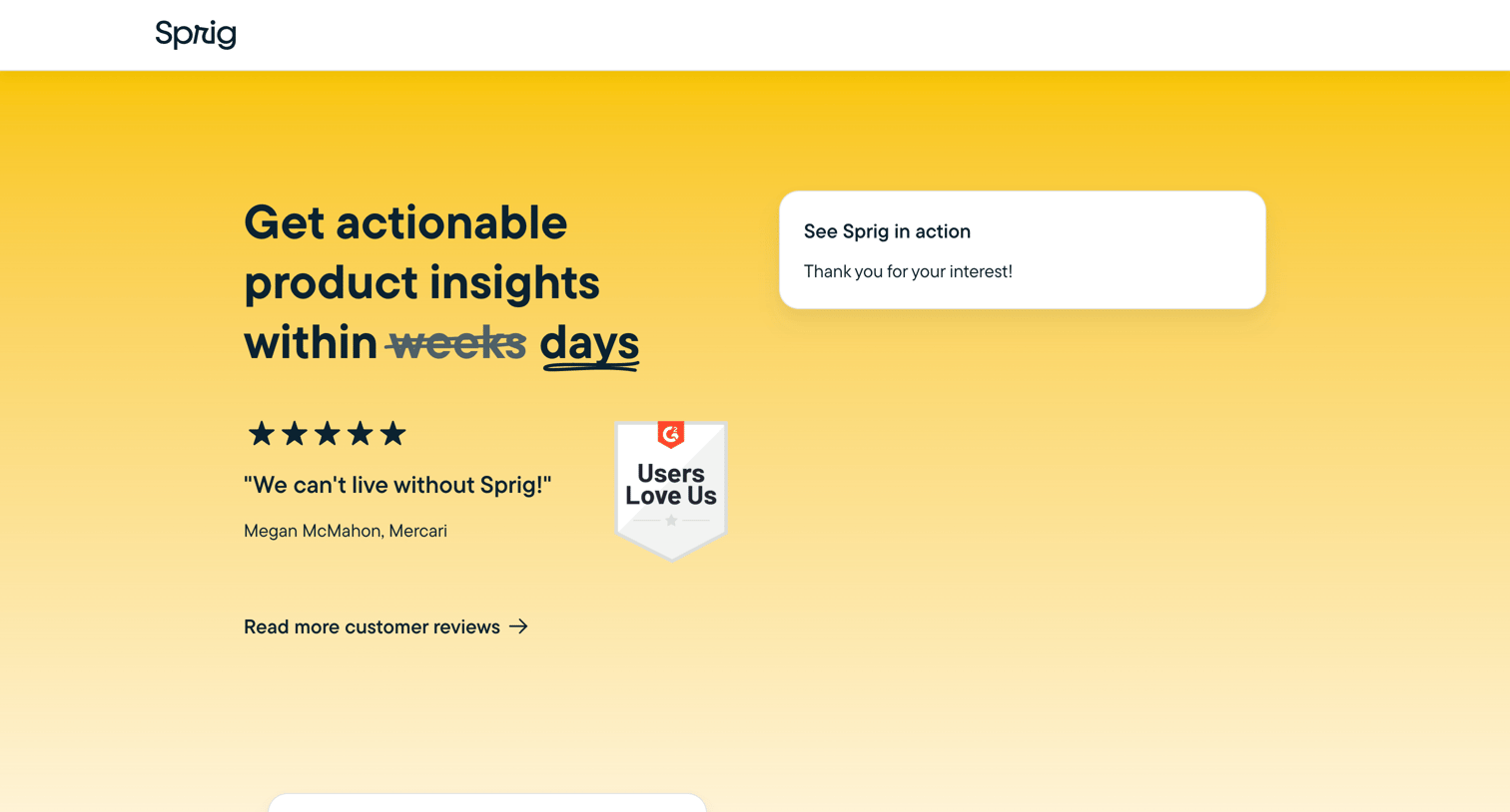 Take a Product Tour of Sprigs Product Experience Insights Platfor from Sprig