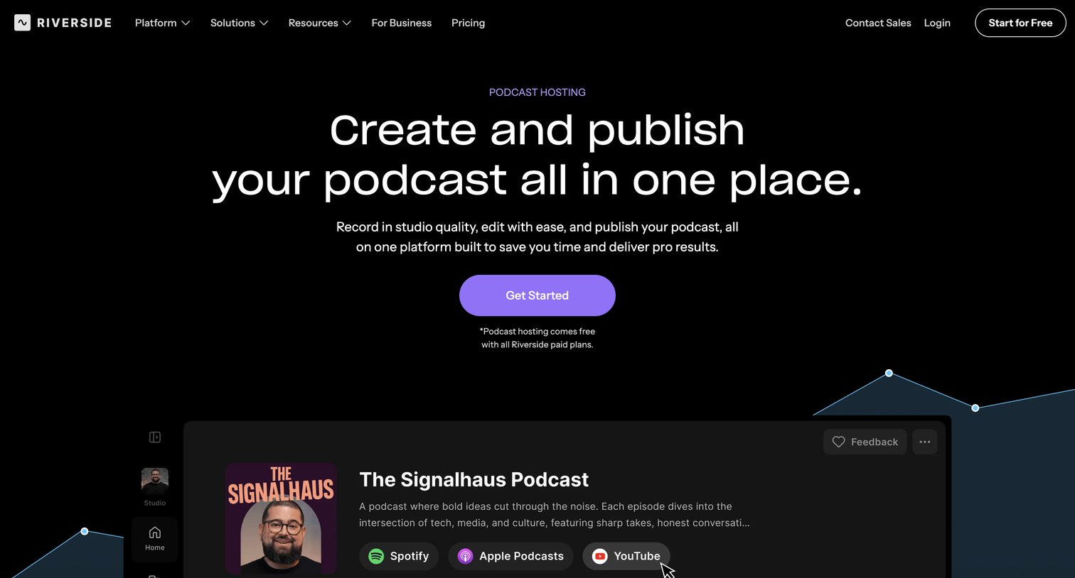Riverside - Podcast Hosting | Create and Publish With Riverside screen