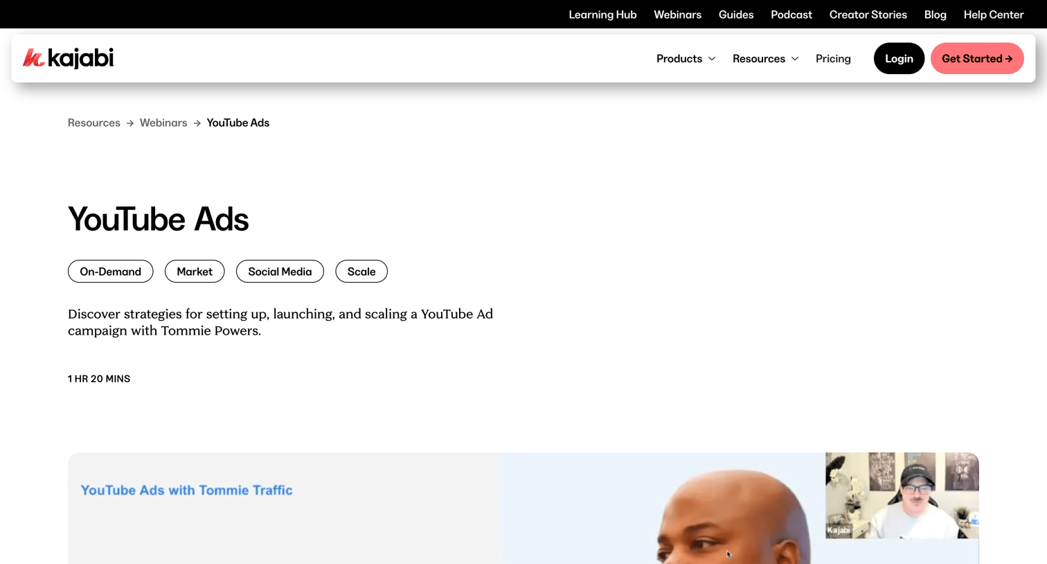 Kajabi - YouTube Ads | Live On-Demand Training Webinars by Kajabi screen