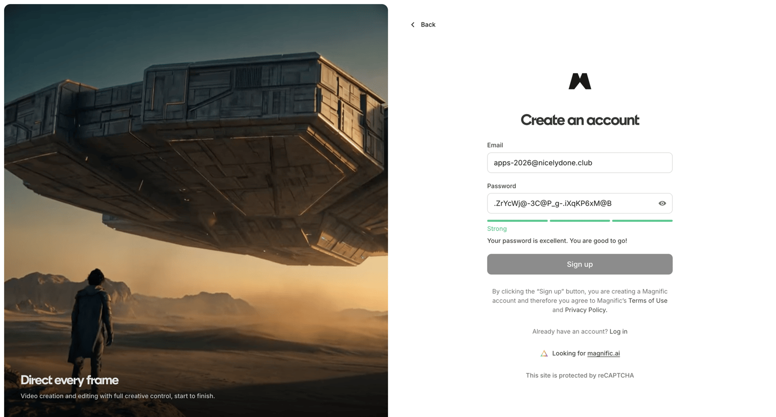 Magnific - magnific.com/sign-up?client_id=magnific&lang=en&cb_url=https://www.magnific.com/user/me screen
