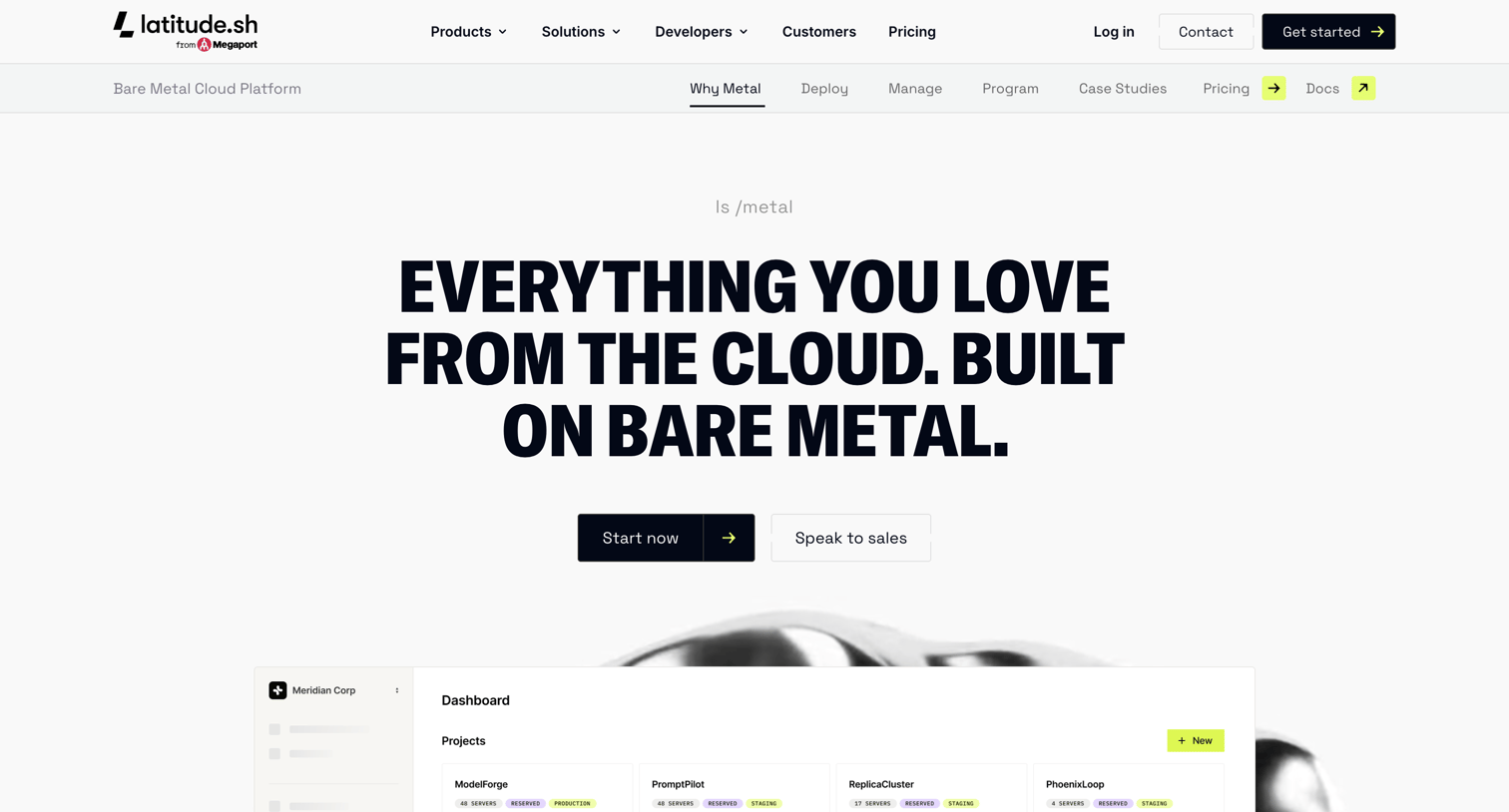 Latitude.sh - Platform features - Latitude.sh screen
