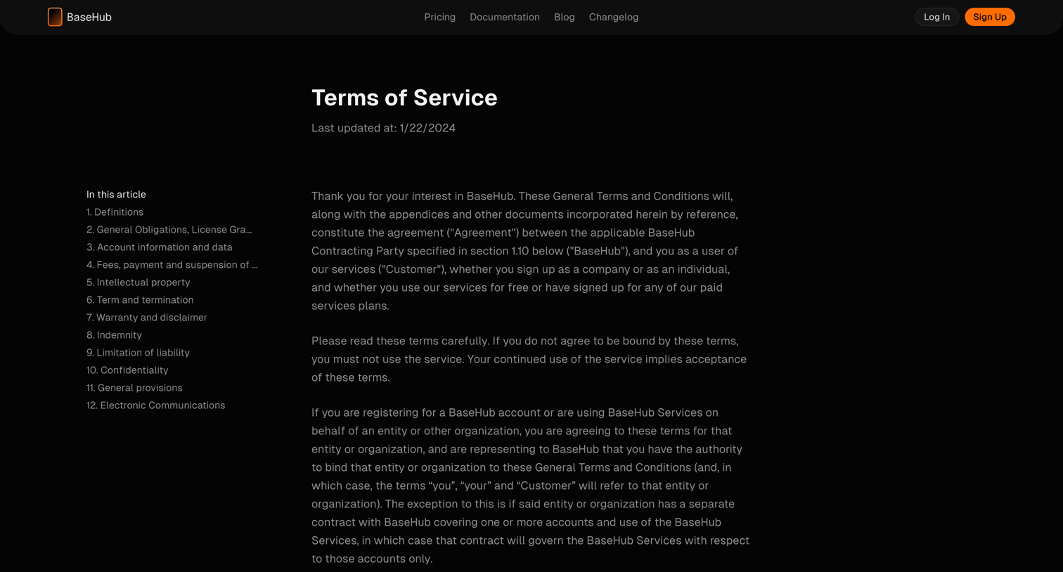 Basehub - Fast, Collaborative, AI-Native Content Management — BaseHub screen