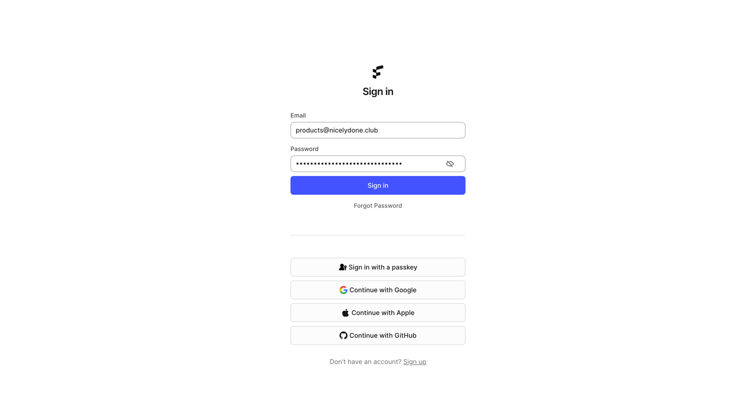 FeatureOS - Sign in | FeatureOS screen
