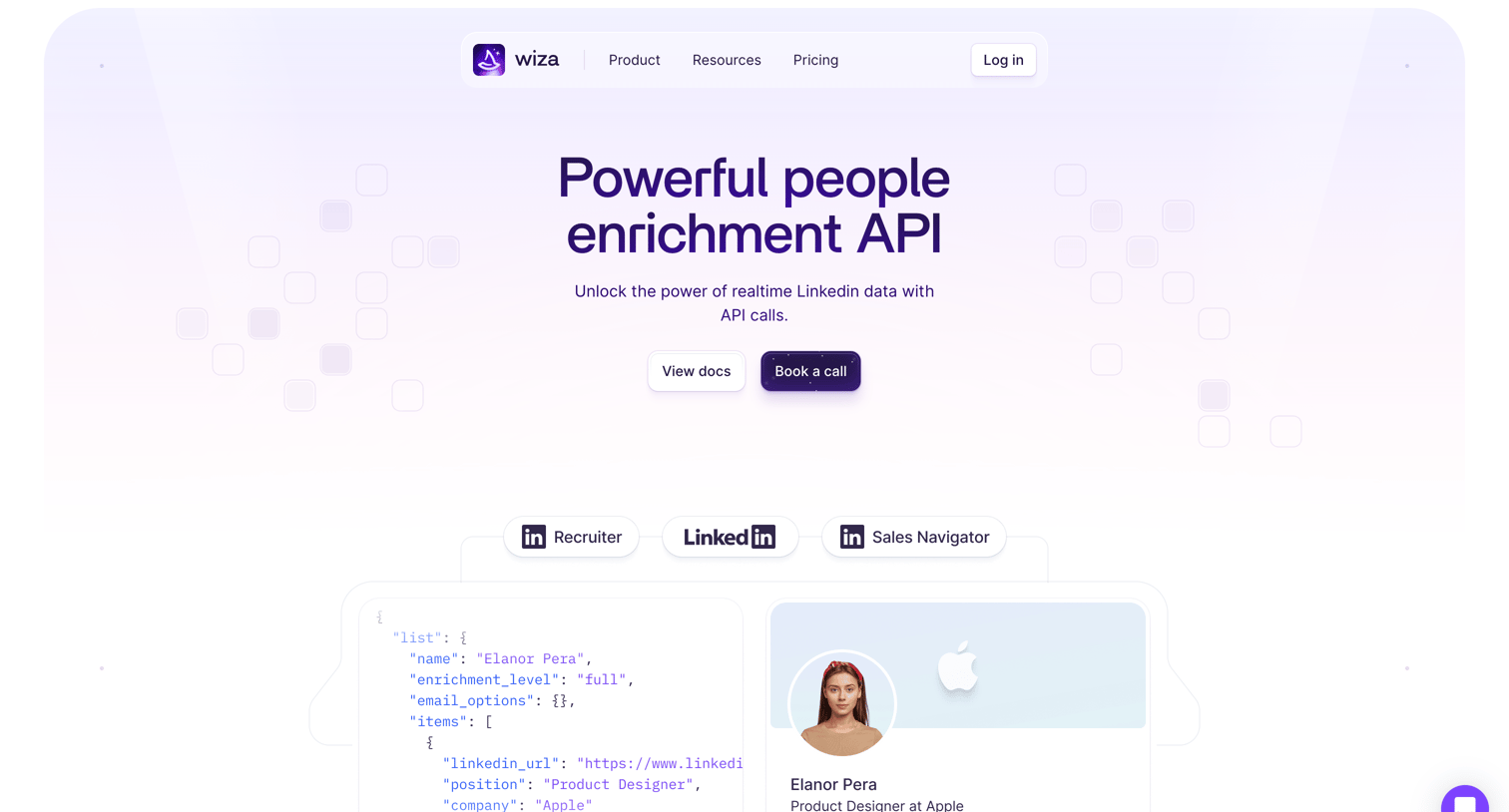 Wiza - API - Wiza screen