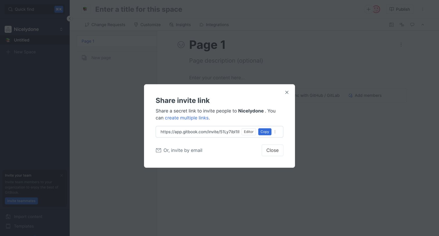 Gitbook - Welcome - GitBook screen