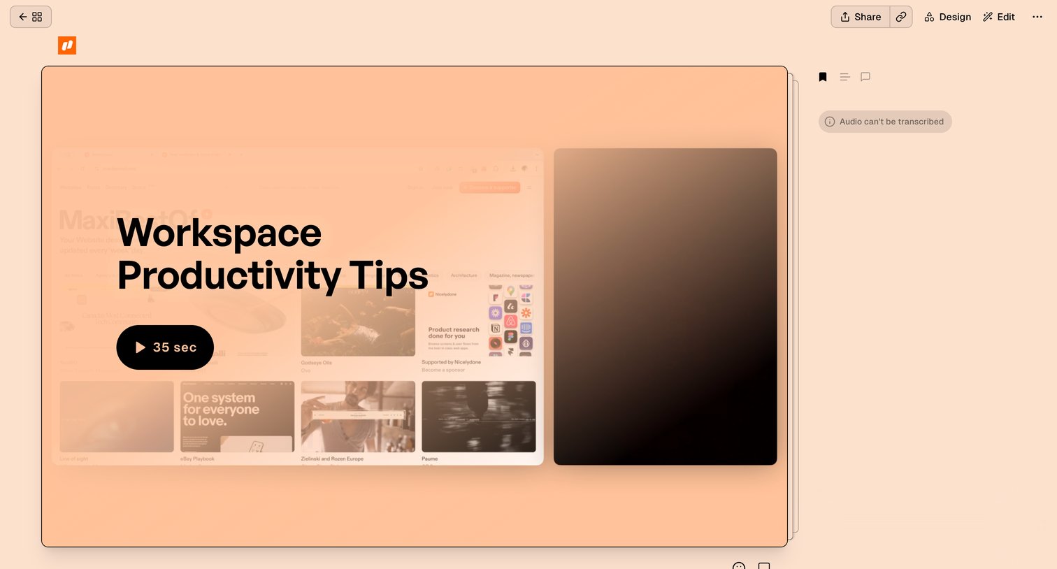 Supercut - Workspace Productivity Tips screen