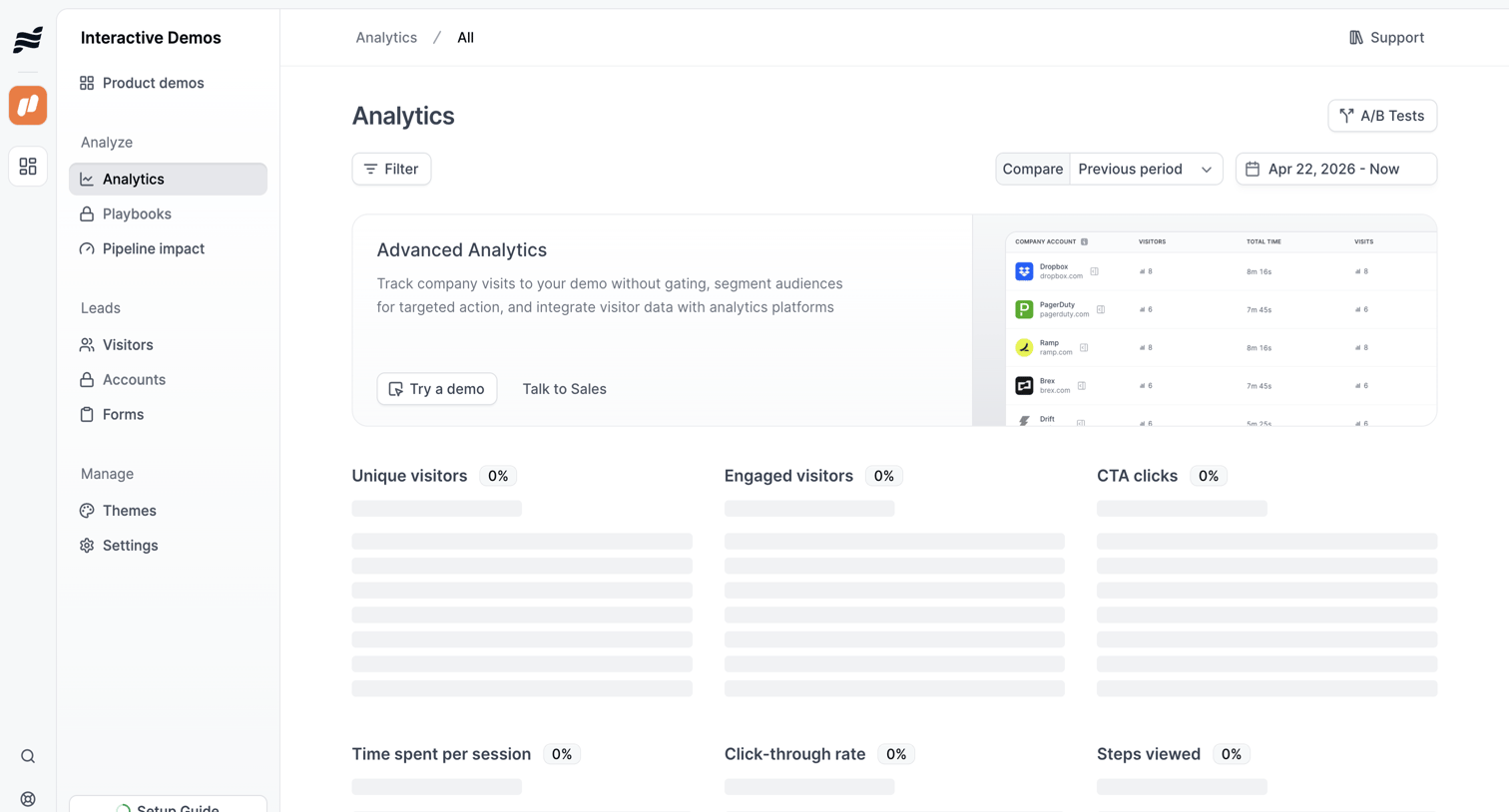 Navattic - Analytics · nicelydone3 screen