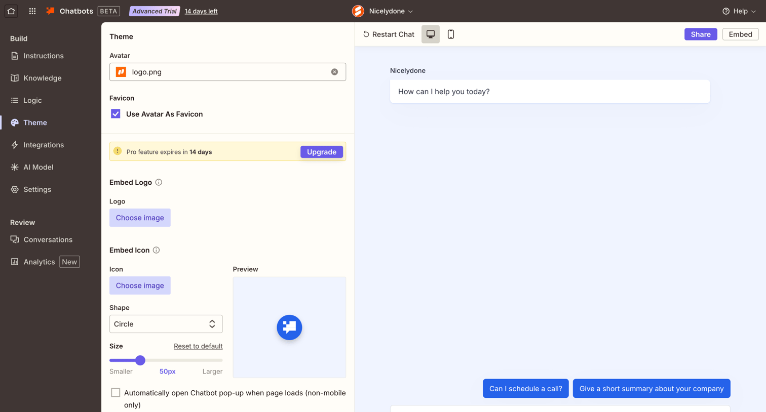 Zapier - Chatbots - Nicelydone screen