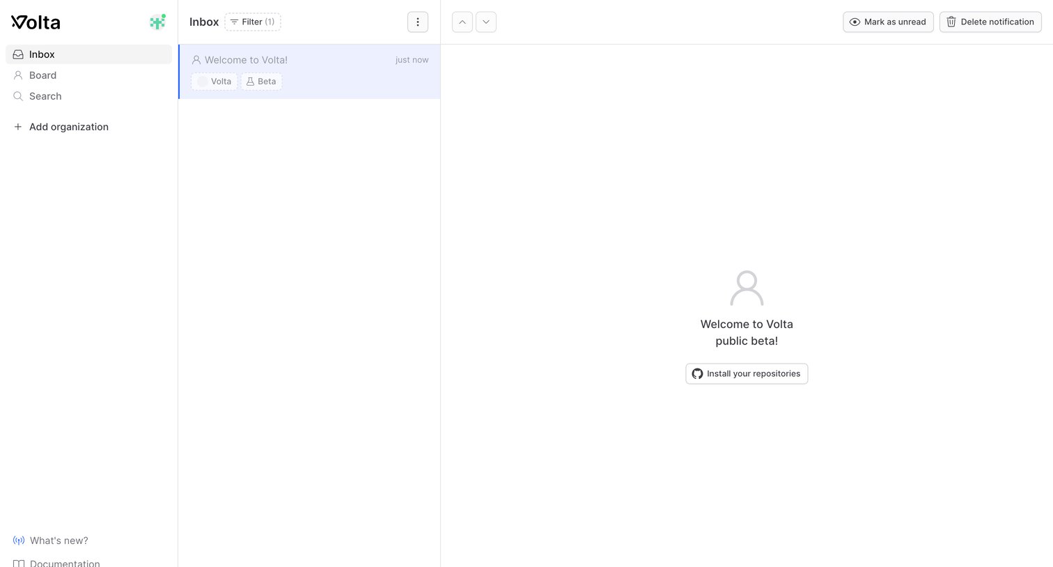 Volta - Inbox · Volta screen