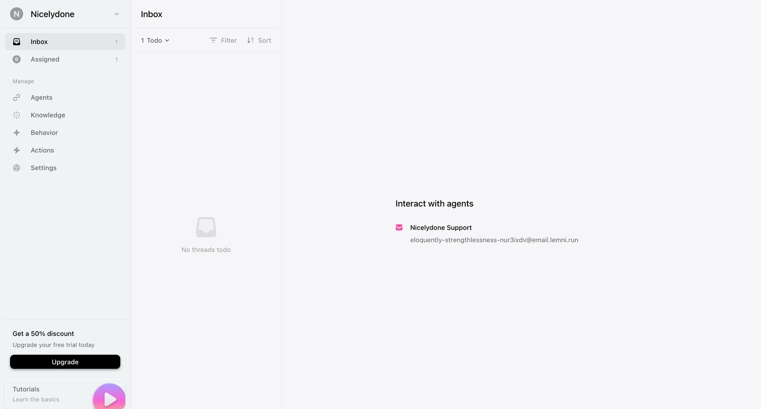 Lemni - Inbox screen