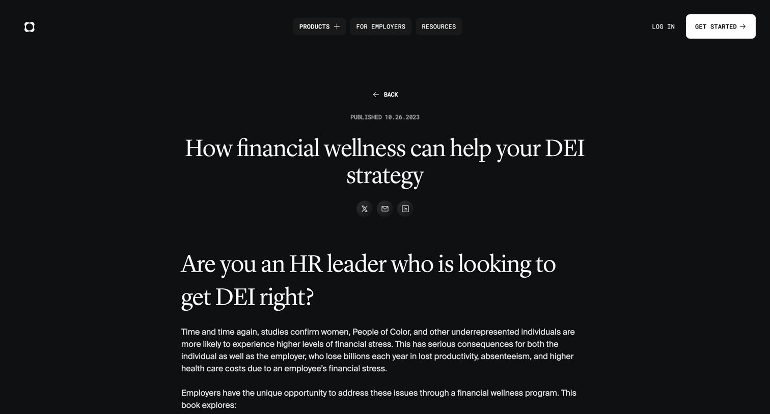 Origin Financial - How financial wellness can help your Diversity, Equity, and Inclusion strategy screen