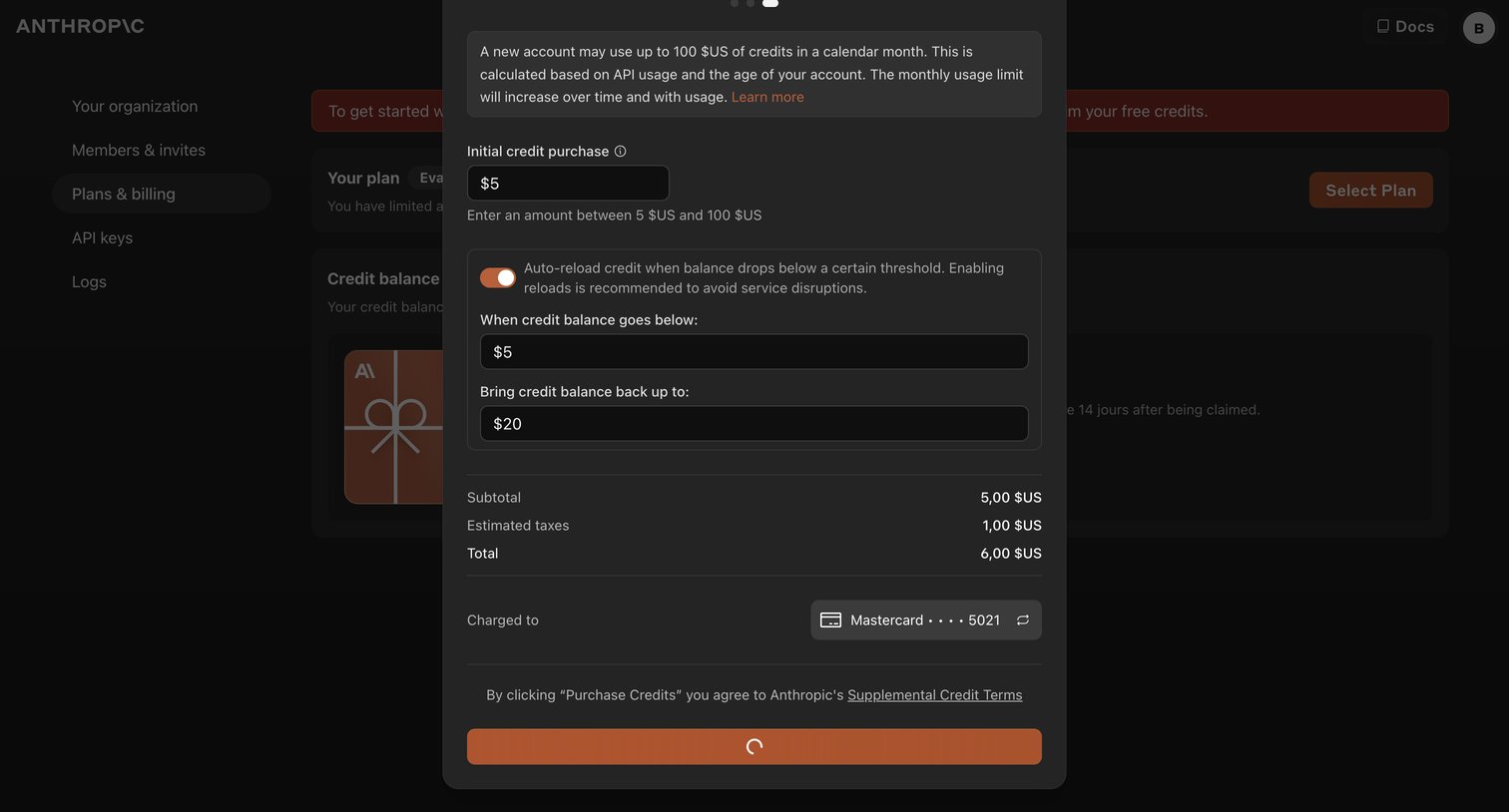 Anthropic - Anthropic Console screen