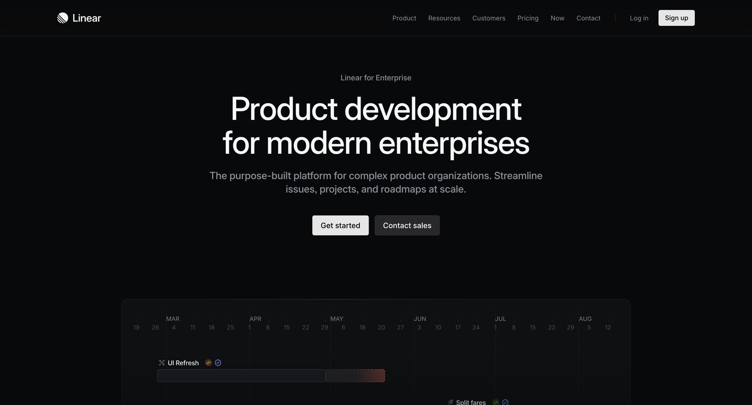 Linear - Linear for Enteprise screen