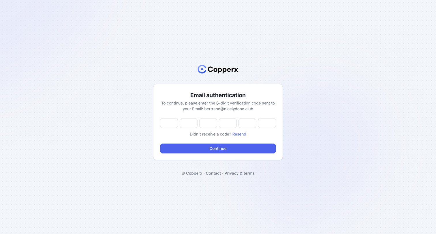 Copperx screen