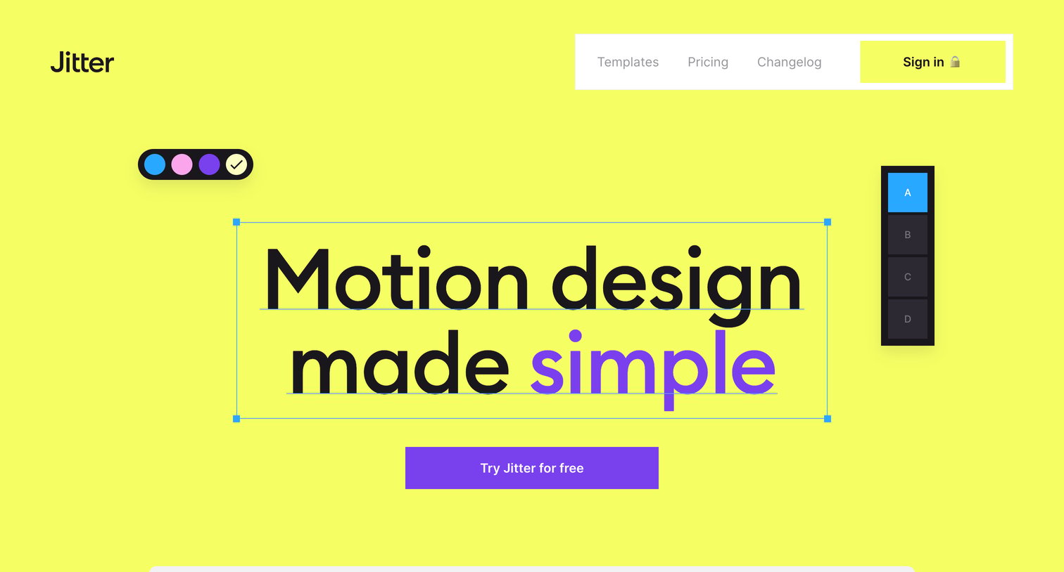 Jitter - Jitter · Fast and simple motion design tool. screen