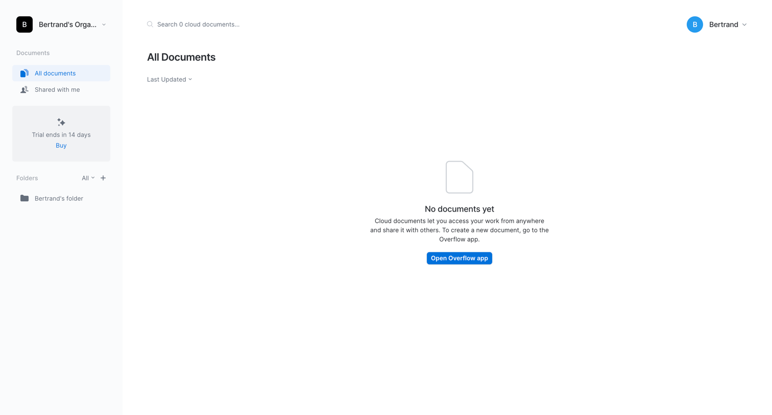 Overflow - All Documents | Overflow screen