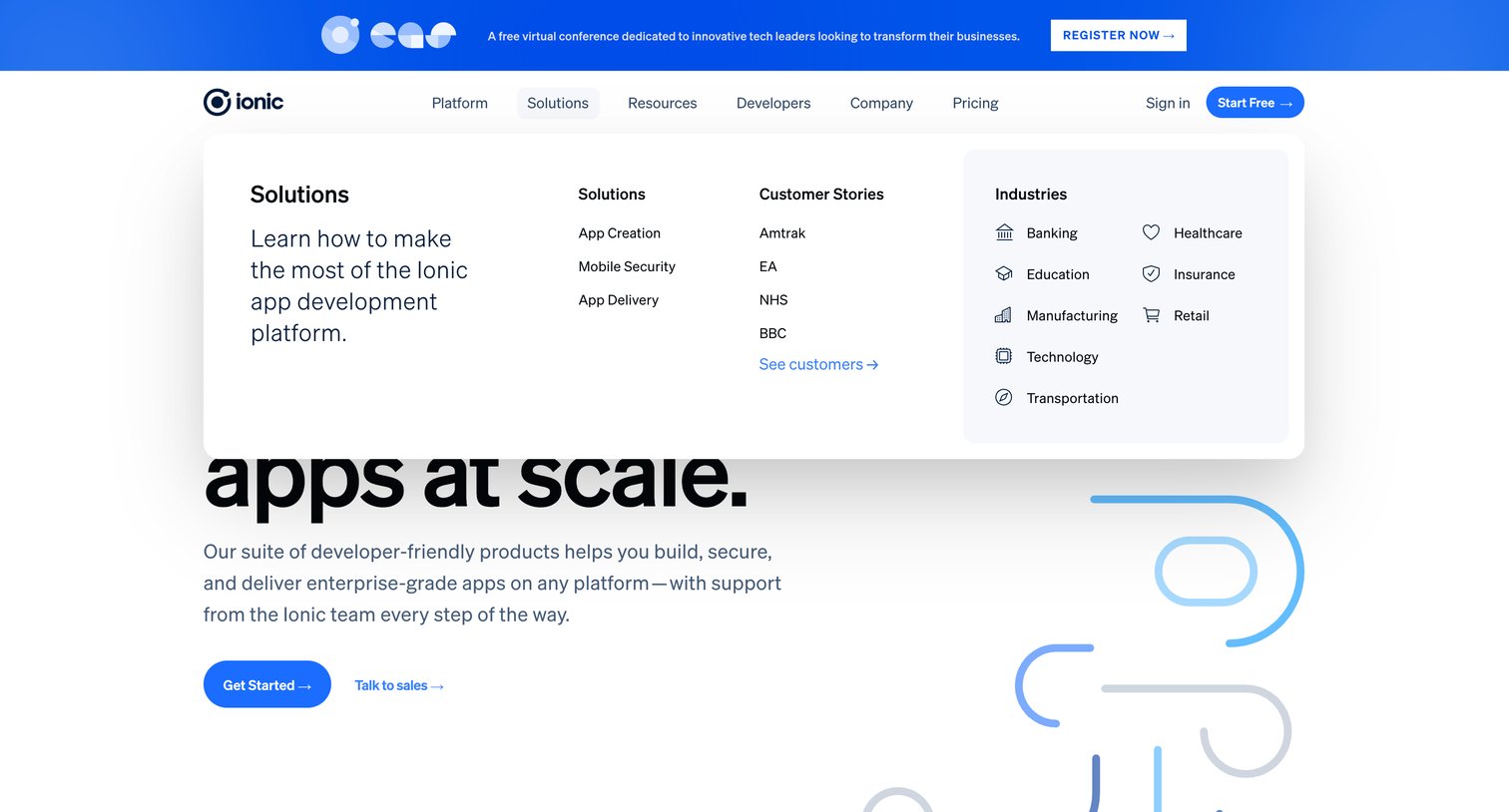 Ionic - Ionic - The Cross-Platform App Development Leader screen
