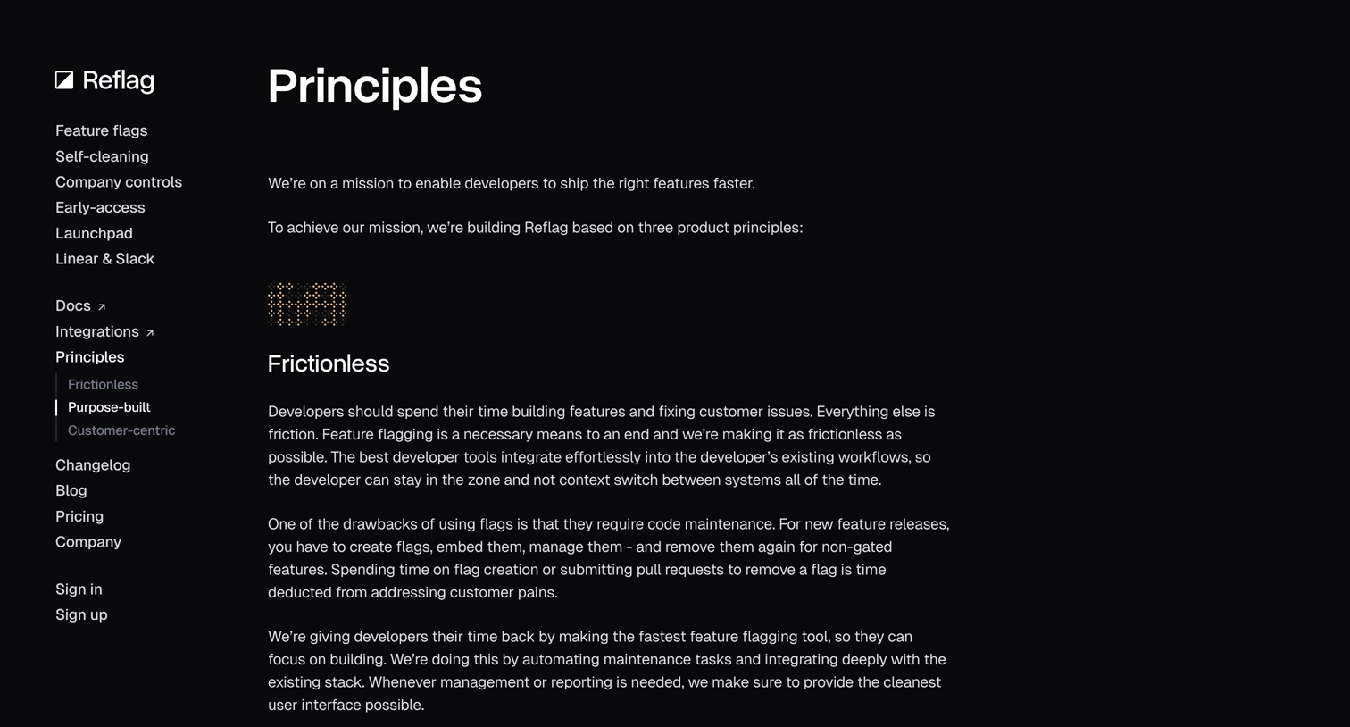 Reflag - Principles  Reflag screen