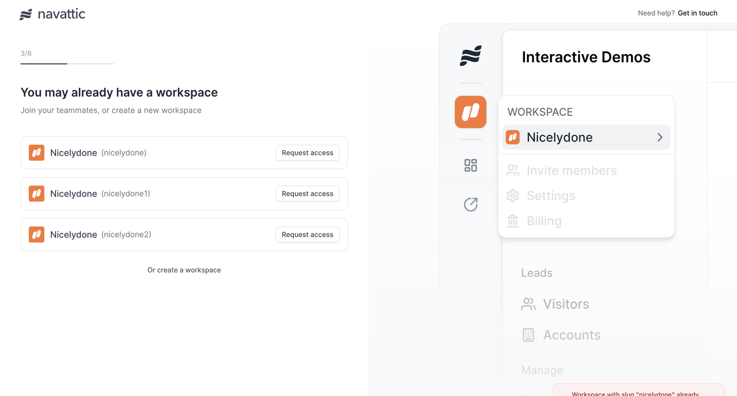 Navattic - Onboarding screen