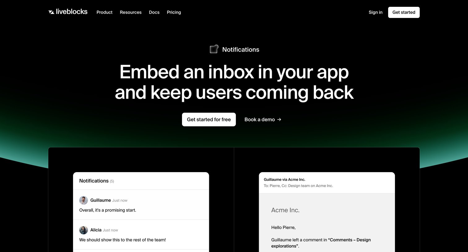 Liveblocks - Liveblocks Notifications  Smart alerts for your app screen