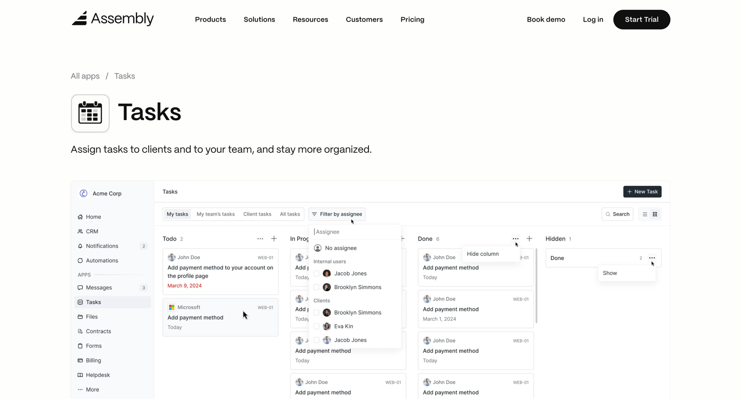Assembly AI App Builder - Install Tasks App  Assembly screen