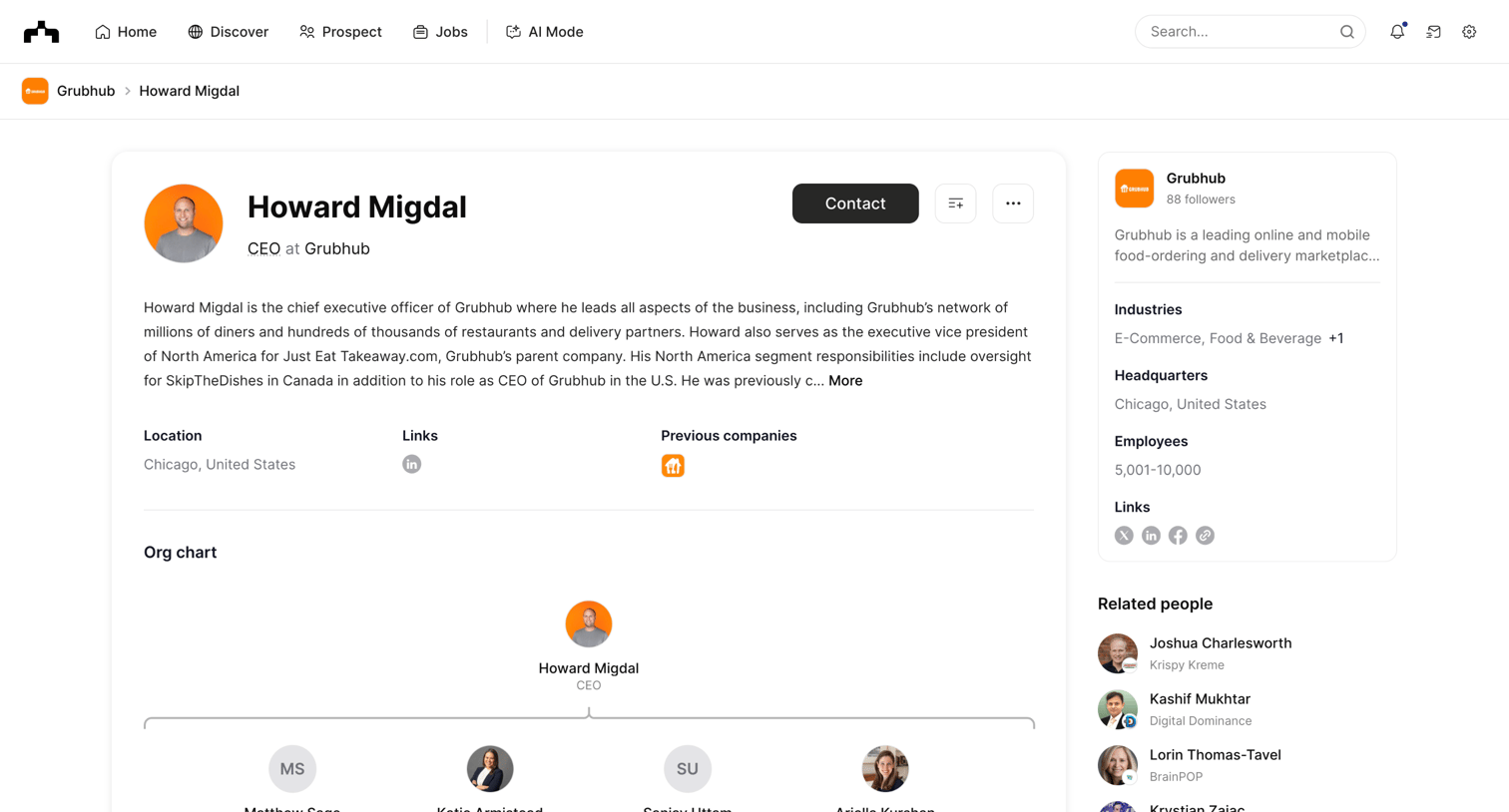 The org - Howard Migdal - CEO at Grubhub | The Org screen