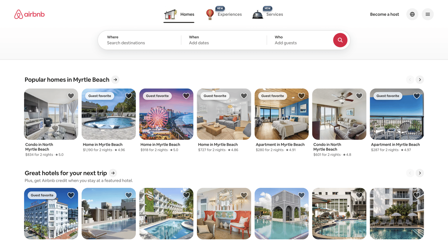 Airbnb - Airbnb | Vacation rentals, cabins, beach houses, & more screen