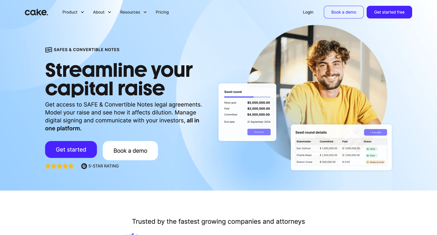 Cake - Capital Raise Management Software  Cake Equity screen