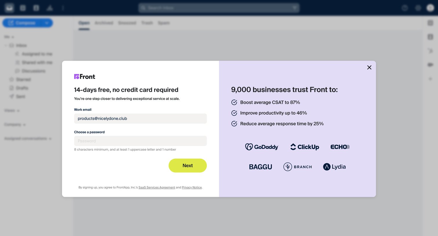 Front - Front - The Platform for Exceptional Customer Service at Scale screen