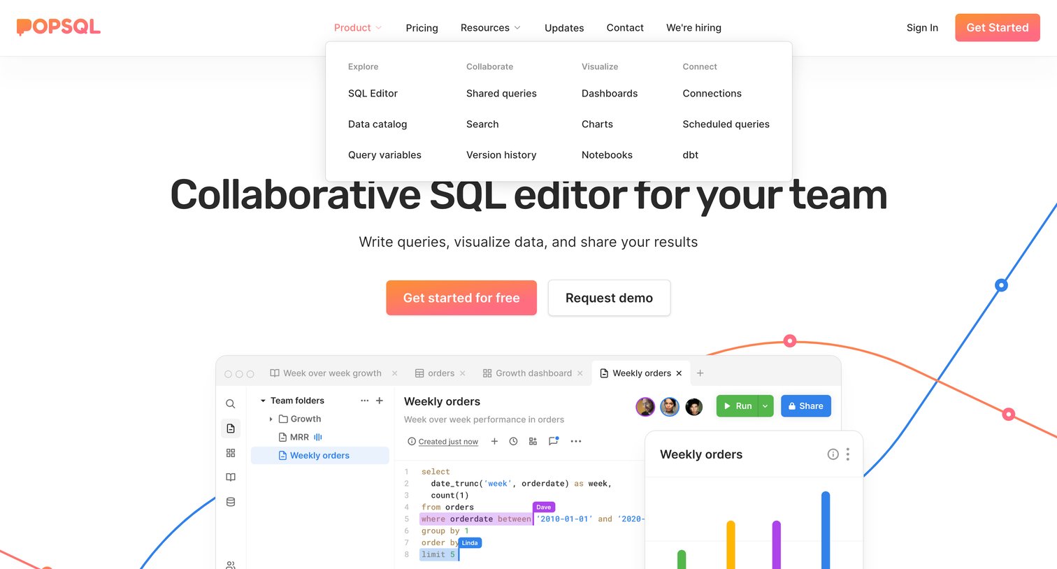 PopSQL - PopSQL - Collaborative SQL editor for teams - Download our SQL to screen
