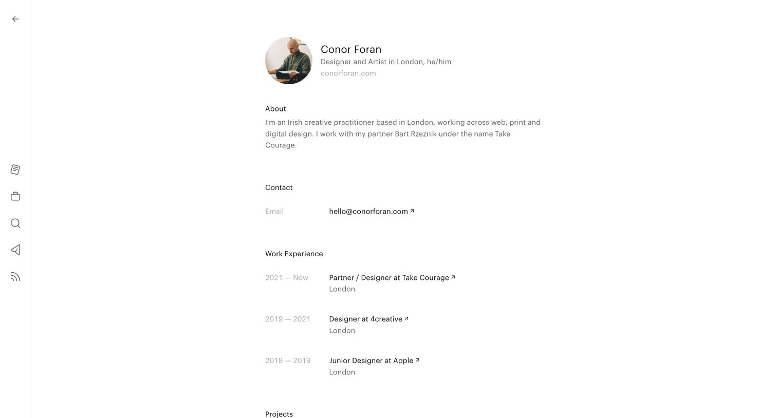 Read.cv - Conor Foran screen