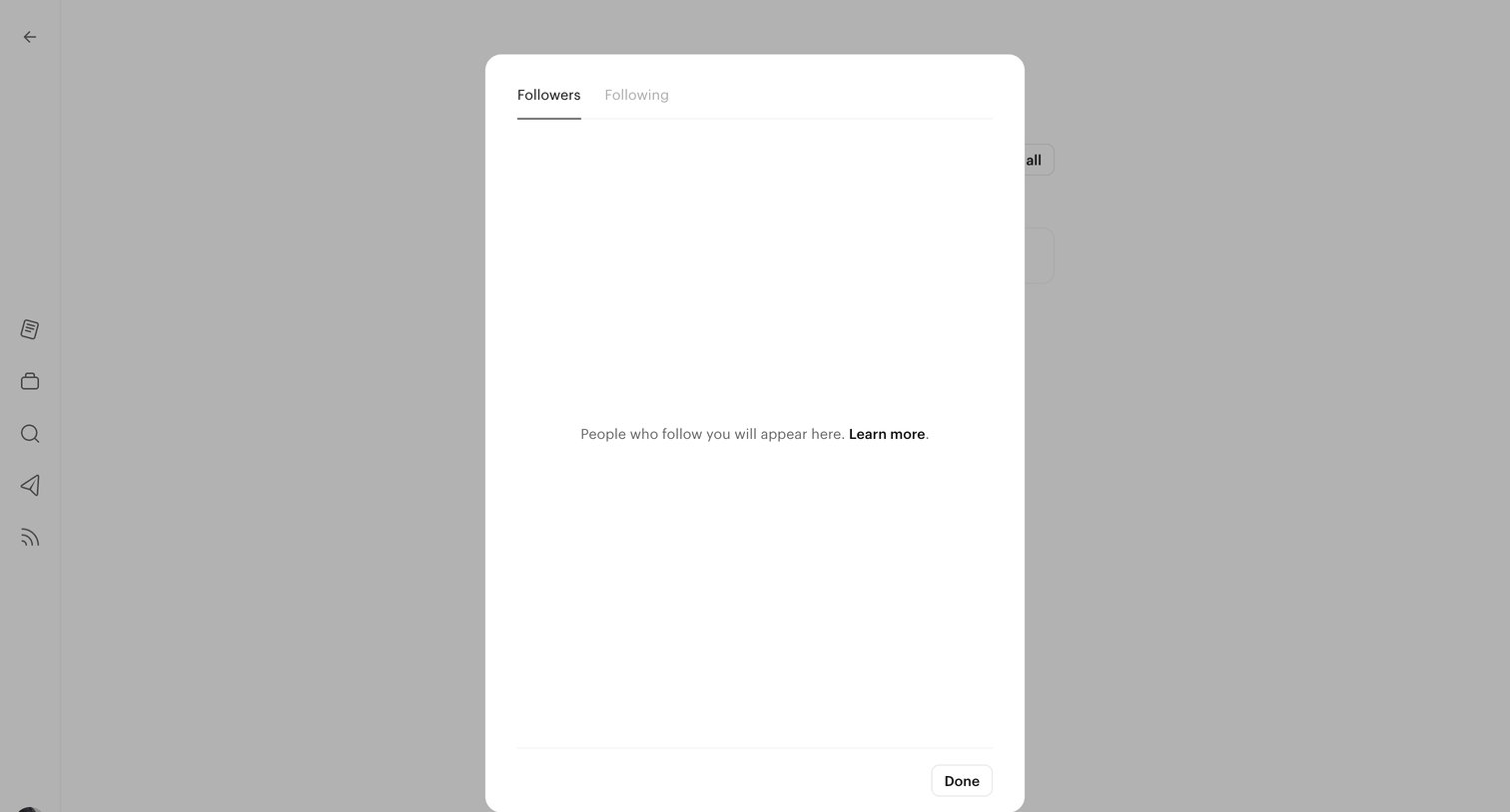 Read.cv - Following screen