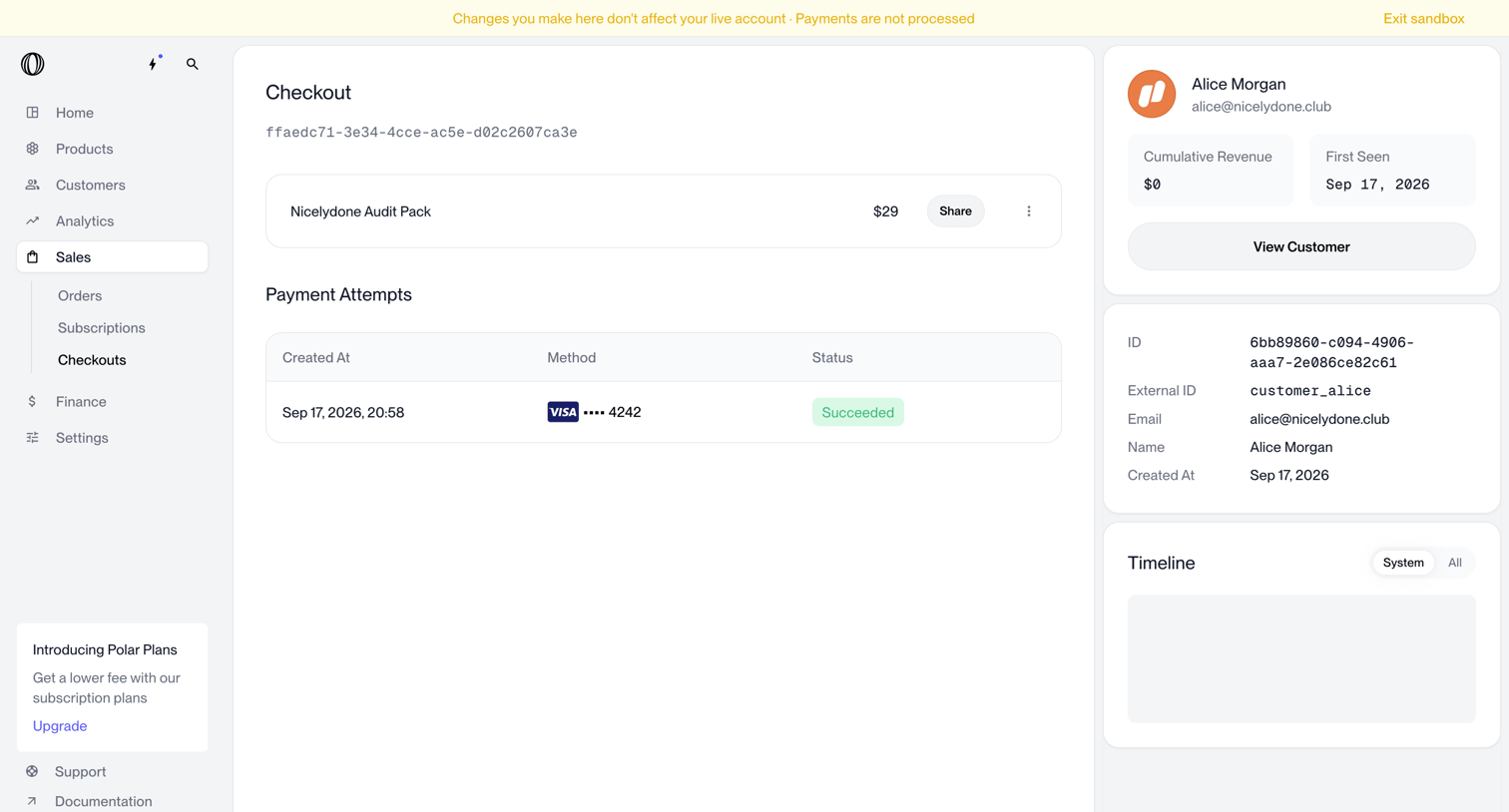 Polar - Checkout | Nicelydone | Polar screen