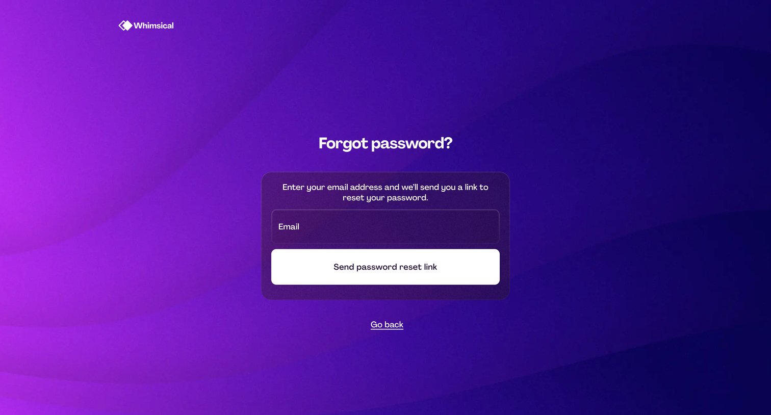 Whimsical - Forgot password | Whimsical screen