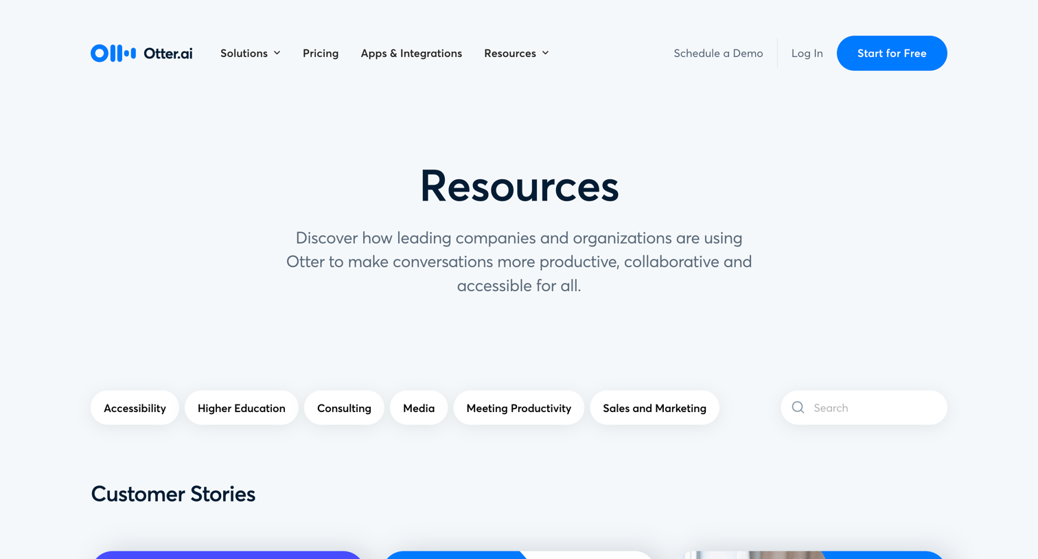 Otter - Resources screen